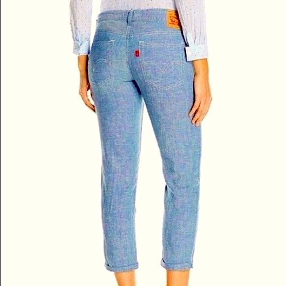 Rare LEVI’S Linen Jeans Relax Fit Boyfriend Blue Lightweight Size 30 - Picture 1 of 16